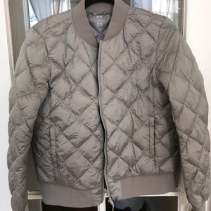 Uniqlo grey quilted bomber jacket